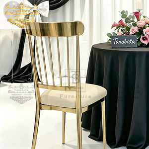 Chaises de banquet de mariage modernes les plus vendues, avec cadre en métal <span class=keywords><strong>doré</strong></span> et revêtement en velours blanc, pour événements - Product Image 5
