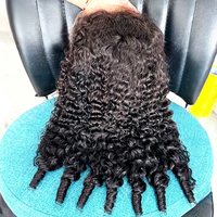 Peluca de Cabello Humano Remy Birmano Natural Color 99j con Encaje Frontal 13x4, Densidad 180%, Larga y Rizada, Sin Pegamento, Negra