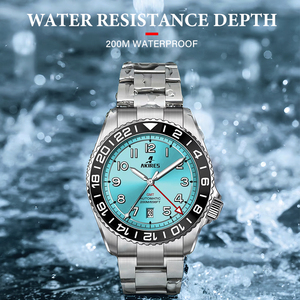 Nuevo <span class=keywords><strong>GMT</strong></span> 20 ATM 200m impermeable NH34 MOVIMIENTO DE ACERO INOXIDABLE personalizado bisel de cerámica buzo relojes mecánicos automáticos - Product Image 6