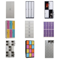 Armario Metálico de Almacenamiento de 24 Puertas, Gabinete para Tarjetas de Teléfono Móvil, Armarios de Pared de Acero Multifuncionales con Diseño de Compartimentos con Cerradura