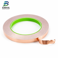 Pita Film Mylar Tembaga untuk Pelindung Kabel Komunikasi Tahan Panas Pita Foil Tembaga Satu Sisi Ketebalan 0.05-0.1mm 50m