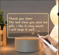 Tableau d'écriture effaçable Creative 3d Lampe DIY Plug in Switch Control LED Message Acrylique Tableau d'écriture Lumière pour Chambre