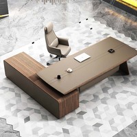 Meubles de bureau commerciaux en bois au design moderne, table de direction de luxe pour PDG, directeur général, chef d'équipe, bureau de direction