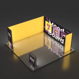 Indoor Backlit Trade Show Display Walls Aluminum Extrusion Wall Seg Light Box Booth