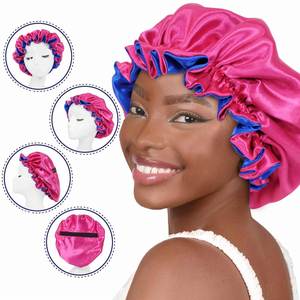 Bonnet en satin soyeux à fermeture éclair, personnalisé avec logo, pour adultes et enfants, idéal pour le sommeil et la protection des cheveux – Vente en gros - Product Image 1