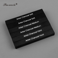 Panwenbo – Lot de 6 bâtons de fusain compressé professionnel noir, doux, moyen et dur, pour le dessin et l'esquisse artistique