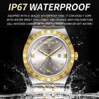 Jam Tangan Pria Binbond B9356 9356 Stainless Steel Quartz Mewah Tahan Air dengan Fitur Tanggal, Jam Tangan Kasual Bisnis untuk Pria