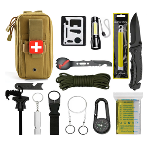 Kit de camping DIY 151 pièces, trousse de secours d'urgence en plein air, équipement d'aventure pour la randonnée et la chasse, trousse de premiers soins en nylon 600D FA257 - Product Image 6