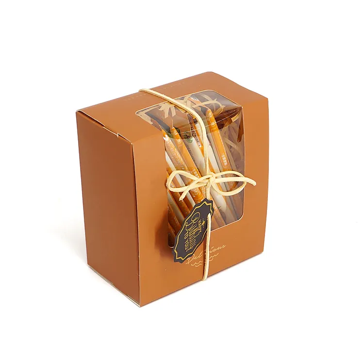 eco customized takeaway food grade paper cake box with window for gift chocolate Tiramisu