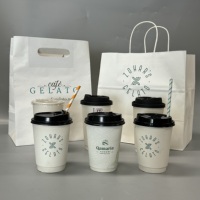 Disposable 8oz-16oz Hot Paper Coffee Cups with Plastic Lids & Straws for Beverages Packaging & Printing Products