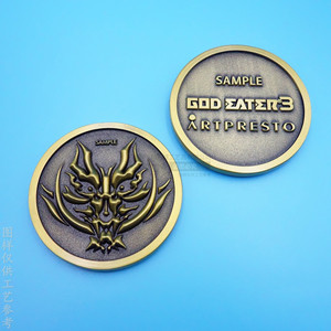 God Eater 3 Artpresto Bronze Commemorative <b>Coin</b> Zinc Alloy Relief Design Unisex Accessory - Product Image 1
