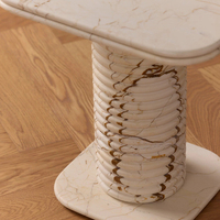 Table console moderne en marbre doré Cammy Stone Sofita pour petits salons et chambres, meubles faits main pour la maison