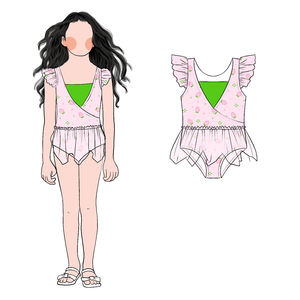 Bonne qualité filles manches volantes Tulle jupe une pièce <span class=keywords><strong>maillot</strong></span> <span class=keywords><strong>de</strong></span> <span class=keywords><strong>bain</strong></span> 2025 nouvelle mode impression personnalisable - Product Image 6