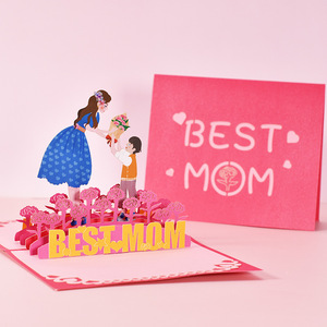 Cartes <span class=keywords><strong>de</strong></span> vœux pour la fête des mères, <span class=keywords><strong>carte</strong></span> pop-up en papier plié <span class=keywords><strong>à</strong></span> la main en 3D avec impression offset et vernissage mat pour la meilleure maman - Product Image 3