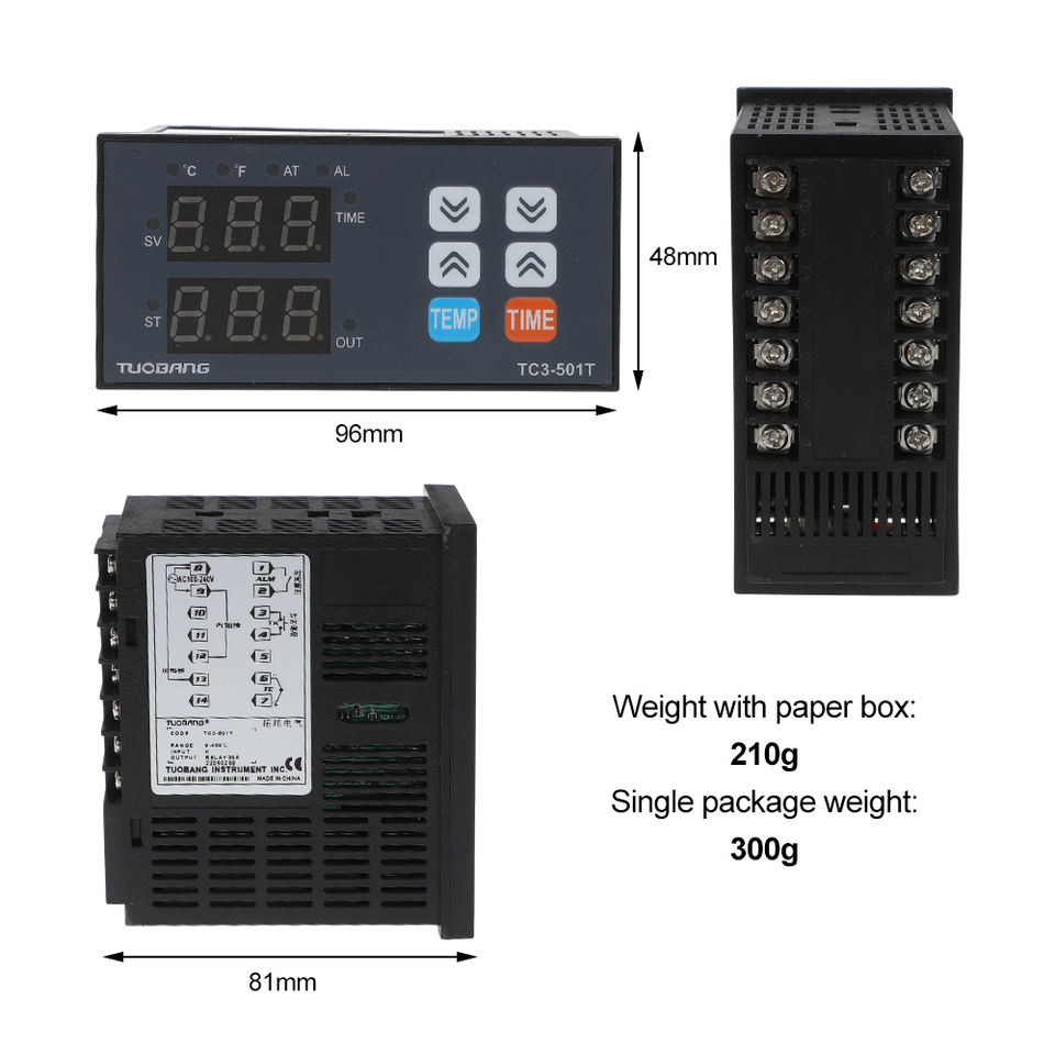 Multifunctional TC3-401 Thermal Transfer Printing Machine ABS 48*96 Temperature Controller Time Integration Digital Display