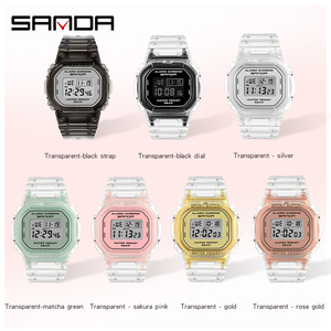 SANDA Nuevo reloj deportivo 2009 para hombres y mujeres, pantalla digital LED transparente, reloj electrónico informal resistente al agua para estudiantes - Product Image 4