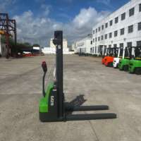 Chariot élévateur transpalette électrique 1,5 tonne, robuste, à batterie, centre de charge 300 mm, vitesse de déplacement 4 km/h, pour usine