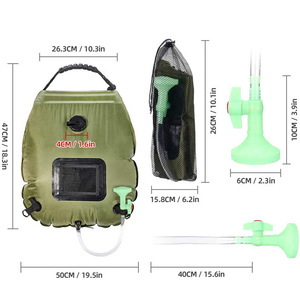 Kit de <span class=keywords><strong>douche</strong></span> <span class=keywords><strong>solaire</strong></span> compact de 20 litres <span class=keywords><strong>pour</strong></span> la vie en <span class=keywords><strong>van</strong></span>, le camping et la vie hors réseau, avec valve verrouillable et pomme de <span class=keywords><strong>douche</strong></span> à profil bas - Product Image 2