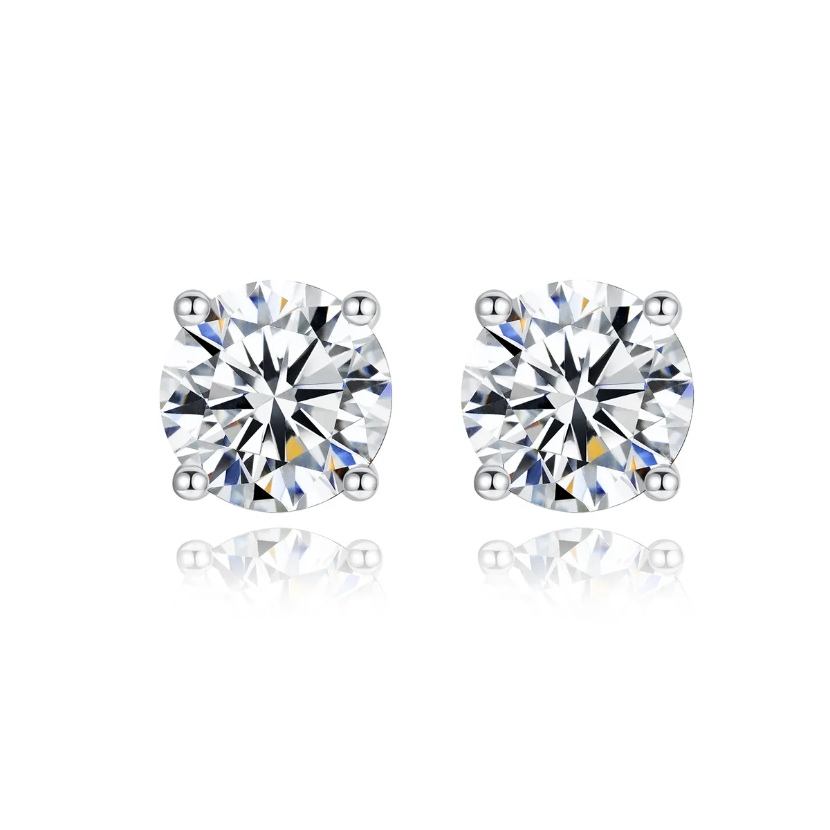 Czcity brincos de moissanite minimalista, brincos de diamante pedra genuíno 5.0mm, brinco de prata esterlina 925