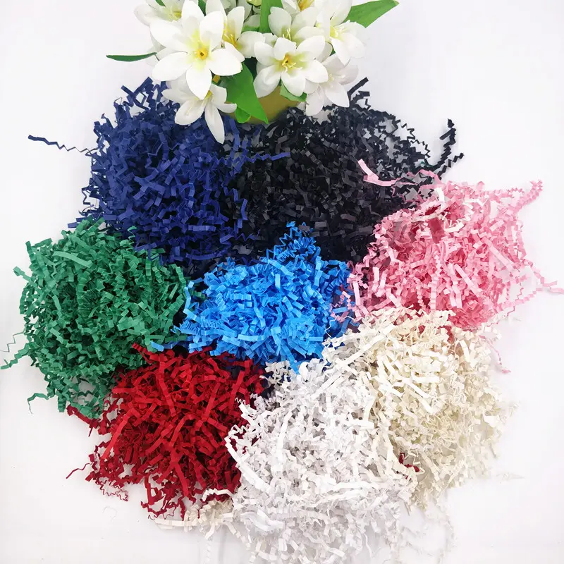 Tissue shreds filler multi color paper raffia cosmetic and ceramic protective crinkle paper