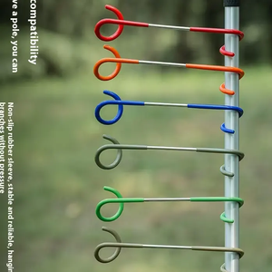 Crochet en métal en forme de S queue de cochon 2 voies lanterne lumière cintre pour extérieur vapeur lumière tente Camping anti-dérapant crochets pour lunettes silicone - Product Image 2