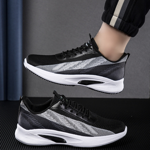 Baskets noires bon marché en gros chaussures de course chaussures de marche et <span class=keywords><strong>fitness</strong></span> décontractées pour hommes chaussures de tennis pour la course en plein air - Product Image 3