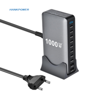 1000W Multiport 10 Port USB GaN HUB QC3.0 Station de charge de bureau 140W 100W PD USB-C Adaptateur de chargeur rapide pour tablette portable