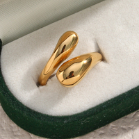 Dreamidea Bague serpent en acier inoxydable plaqué or PVD 18K pour homme Bague ouverte à la mode Bijoux