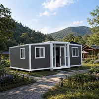 Maison de vacances modulaire de luxe à double aile, isolation acoustique commerciale, conteneur préfabriqué extensible
