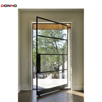 Porte pivotante taille grande porte d'entrée moderne en aluminium verre personnalisé aluminium design graphique cadre en bois porte coulissante en verre Villa