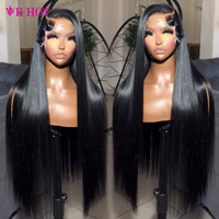 Pelucas de Cabello Humano Liso Natural de 30, 38 y 40 Pulgadas para Mujeres Negras, Pre-Desplumadas con Baby Hair, Pelucas Frontales de Encaje HD Sin Pegamento, Venta al Por Mayor