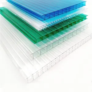 Uv Coating Transparent Price Sheet Greenhouse Hollow Polycarbonate Plastic Sun Sheet Twinwall Policarbonato Sheet Price