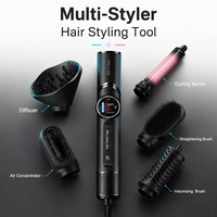 Styler 6-en-1 ionique avec brosse sèche-cheveux à 110 000 tr/min, multi-styler haute vitesse pour un séchage rapide, ensemble d'outils de coiffage