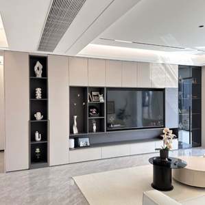 Muebles de Salón Modernos con Soporte de Pared para TV, Diseño Personalizado, Color Gris - Product Image 1