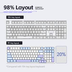 New VGN V98PRO V2 <b>wireless</b> RGB customizable hot-swappable switch, three-mode connection, mechanical <b>keyboard</b> for gaming - Product Image 6
