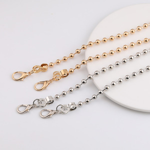Cadena de cuentas redonda chapada en metal para colgar en el bolso, accesorios de joyería DIY, color plata y oro 12023 - Product Image 3