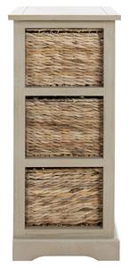 Bộ sưu tập nhà halle đau khổ trắng 3 wicker giỏ lưu trữ bên bảng, mây gỗ bên bảng cho phòng khách, giường bên - Product Image 6