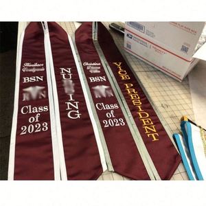 Estola de Graduación Personalizada 2024, Diseño Exclusivo, Material de Poliéster Satinado de Seda, Bordado, Regalo para Ceremonia de Graduación - Product Image 4