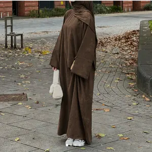 2023 Winter Islamic Clothing Prayer Modest Plain Muslim Abaya Dubai Ramadan Robe high quality thicker fabric for winter