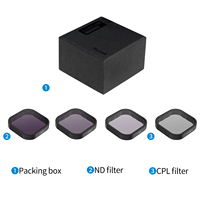 Filtres pour appareil photo Telesin Lot de 4 kits de filtres pour objectif CPL ND8 ND16 ND32 pour Go Pro Hero 13