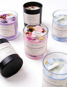 Vela Aromática de Lujo LANJO, de Cera de Soya, en Vaso de Vidrio, con Flores Secas y Cristales, Perfumada, para Regalo de Mujer - Product Image 6