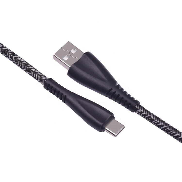 1M 3FT Nylon Tressé 1M 3A Usb 2.0 A À Type C Câble de Chargeur Pour Téléphone Portable