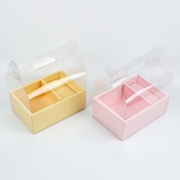 Boîte d'emballage rectangulaire transparente en PET pour bouquet de fleurs, cadeau artisanal, design portable pour la Saint-Valentin