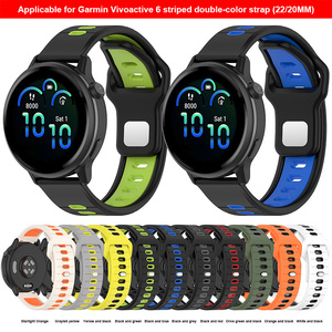 Correa de Silicona para Reloj de 20 mm y 22 mm, Precio de Fábrica BEEFLYPOWER, para <span class=keywords><strong>Garmin</strong></span> <span class=keywords><strong>Vivoactive</strong></span> 6 5 4, Brazalete Deportivo - Product Image 2