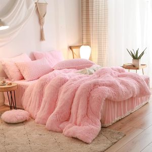 Juego <span class=keywords><strong>de</strong></span> <span class=keywords><strong>Funda</strong></span> Nórdica Rosa Esponjosa para Cama Queen, Juego <span class=keywords><strong>de</strong></span> Ropa <span class=keywords><strong>de</strong></span> Cama Rosa Peluda y Suave para Cama Queen, 3 Piezas: 1 <span class=keywords><strong>Funda</strong></span> Nórdica, 2 Fundas <span class=keywords><strong>de</strong></span> Almohada, Cierre <span class=keywords><strong>de</strong></span> Cremallera - Product Image 2