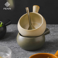 Poignées en céramique de grande capacité en porcelaine de style japonais pot à soupe bol à soupe bol à soupe bol en céramique vaisselle pour restaurant