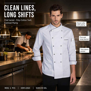 Tesimei <span class=keywords><strong>abiti</strong></span> <span class=keywords><strong>da</strong></span> <span class=keywords><strong>lavoro</strong></span> <span class=keywords><strong>da</strong></span> <span class=keywords><strong>Chef</strong></span> a manica lunga <span class=keywords><strong>da</strong></span> uomo per cucinare per alberghi ristoranti occidentali mense Catering divise <span class=keywords><strong>da</strong></span> Bar ristorante - Product Image 1