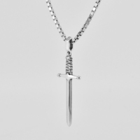 Nouveau pendentif épée en argent collier croix épée Dagger Penadnt