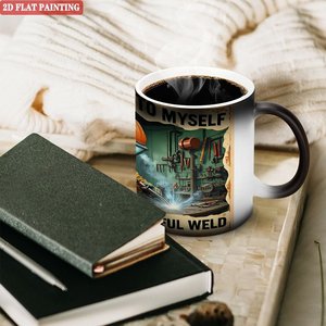 Tasse magique en céramique noire givrée de 11 oz, changeant de couleur à la chaleur, pour rangement de cuisine - Product Image 3