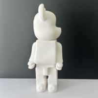 Ours en blocs de construction rotatif avec tête et dos perforés, 35 cm, idéal pour le gribouillage et la peinture, prototype ours fluide blanc